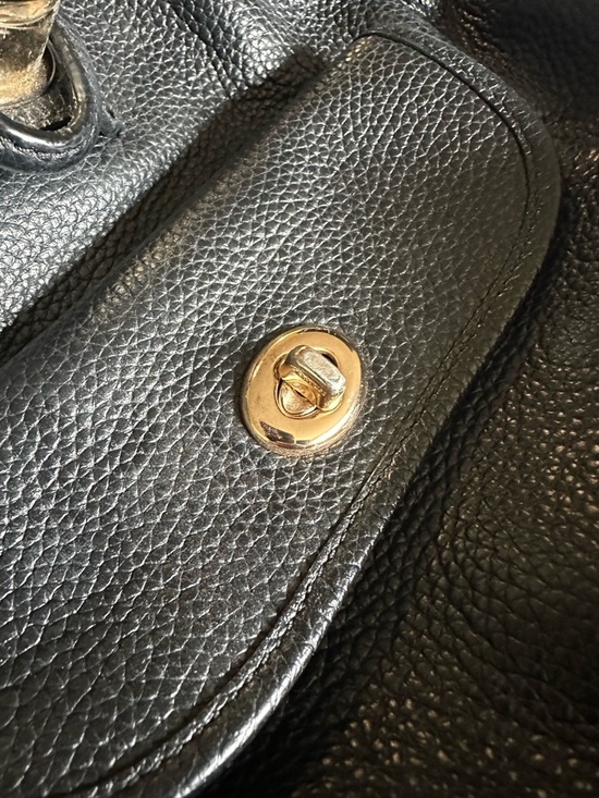 Black Coach pebbled leather mini turnlock rucksack main image 5
